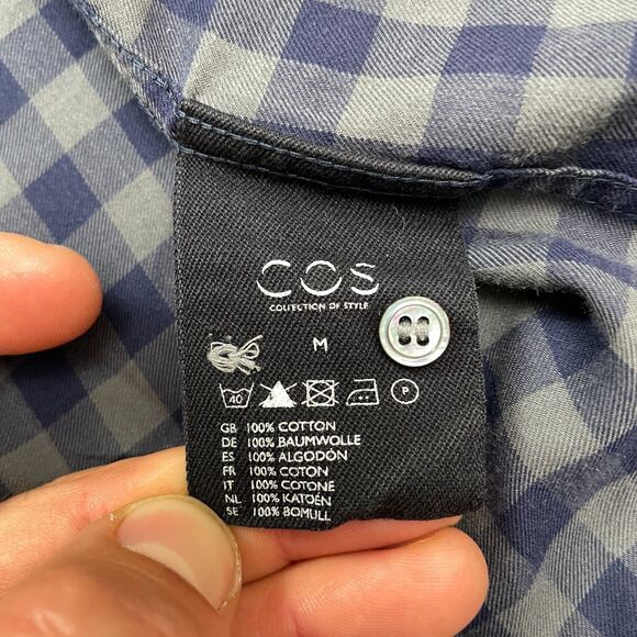 COS Blue and Gray Checkered Casual Button Down Shirt - Picture 5 of 9